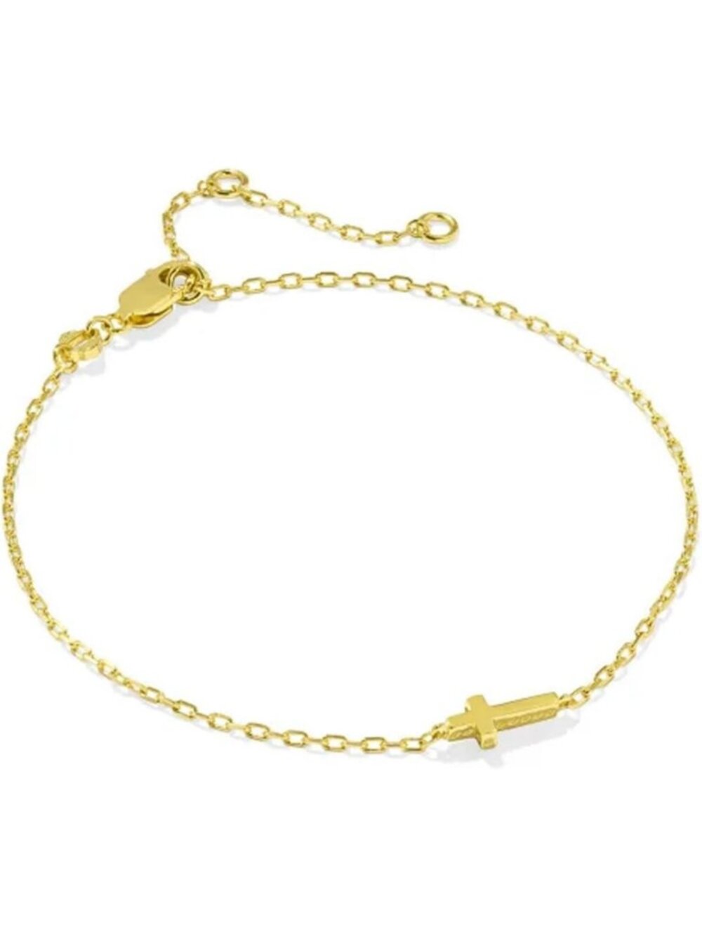 Elegant 18k Gold Vermeil Cross Inline Bracelet - Demi-Fine Jewelry for Women